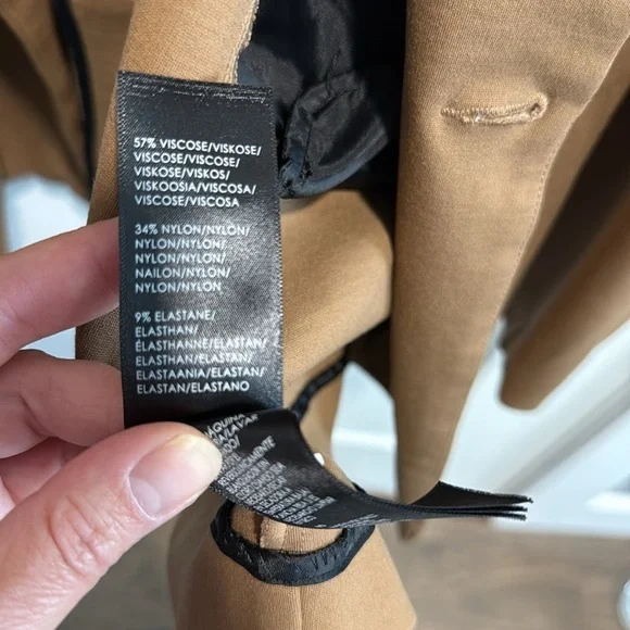Liverpool X Living in Yellow Becca Double Breasted Tan Blazer Large EUC